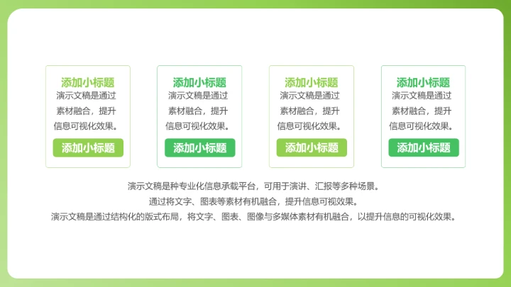 绿色大气工作总结汇报PPT模板