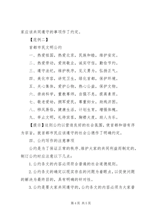 例谈公约的写作要点.docx