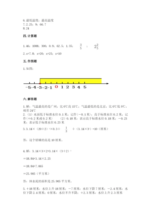 沪教版小学数学六年级下册期末检测试题（精选题）.docx