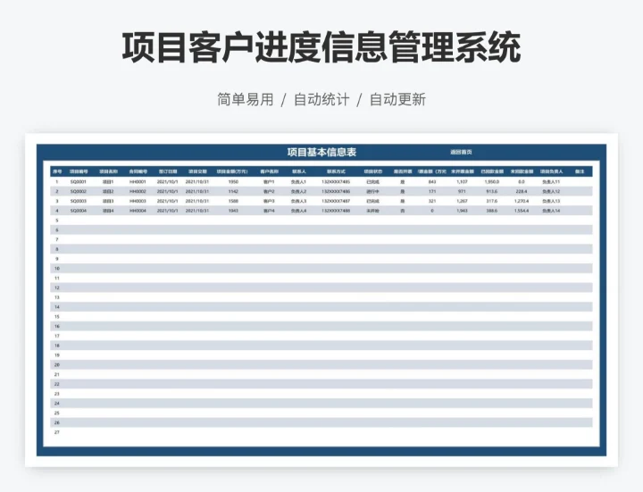 项目客户进度信息管理系统