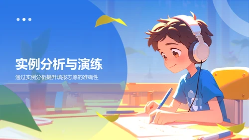 蓝色插画风高考志愿填报指导PPT模板