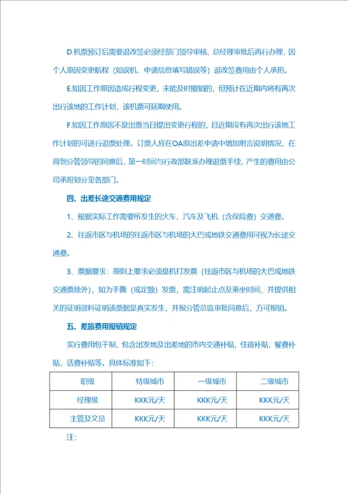 优品制度大型销售型国有控股公司员工差旅费用管理制度