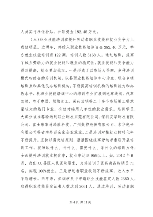 县就业专项资金使用管理情况自查报告 (3).docx