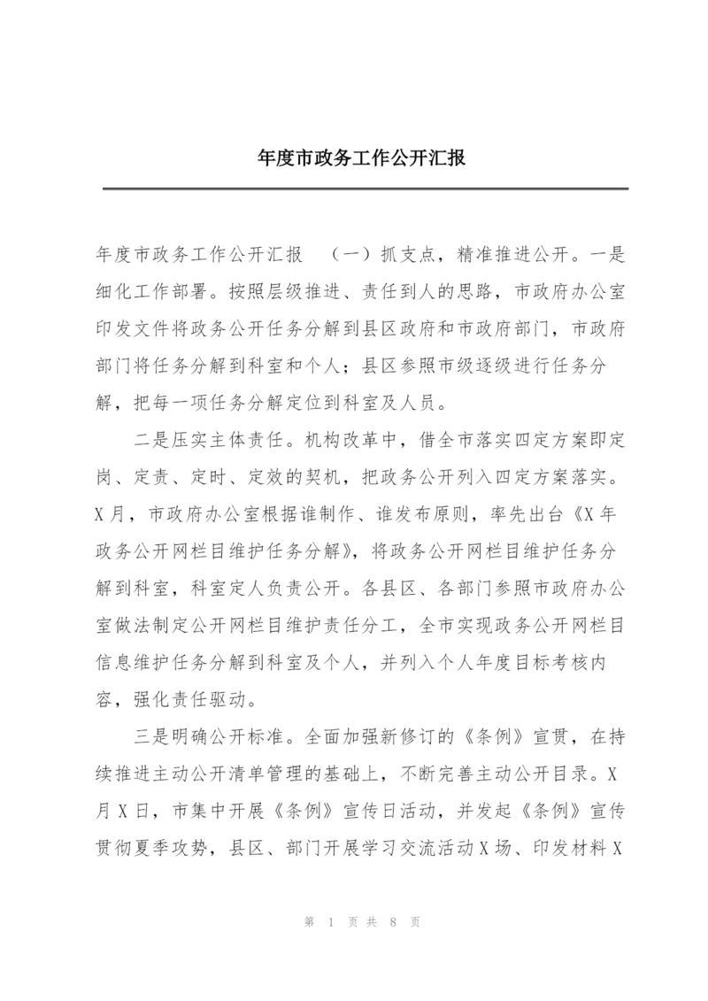 年度市政务工作公开汇报.docx