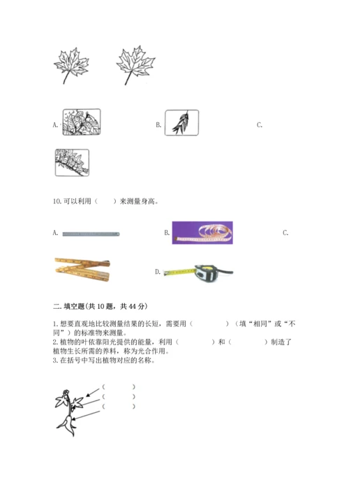 教科版小学一年级上册科学期末测试卷带答案（b卷）.docx