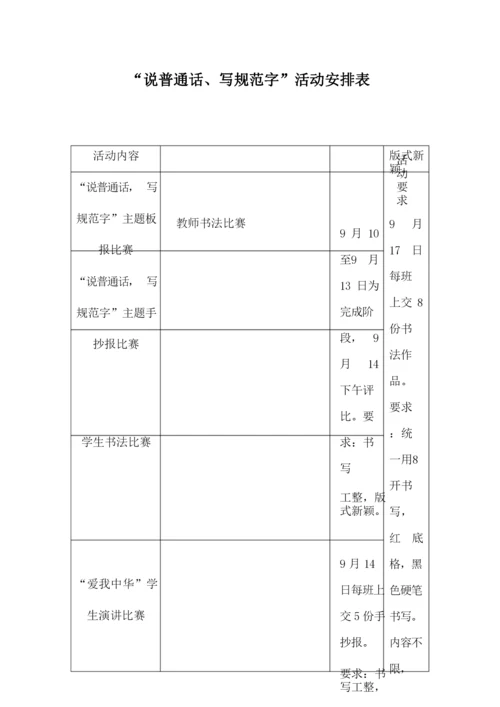 说普通话写规范字活动实施方案.docx