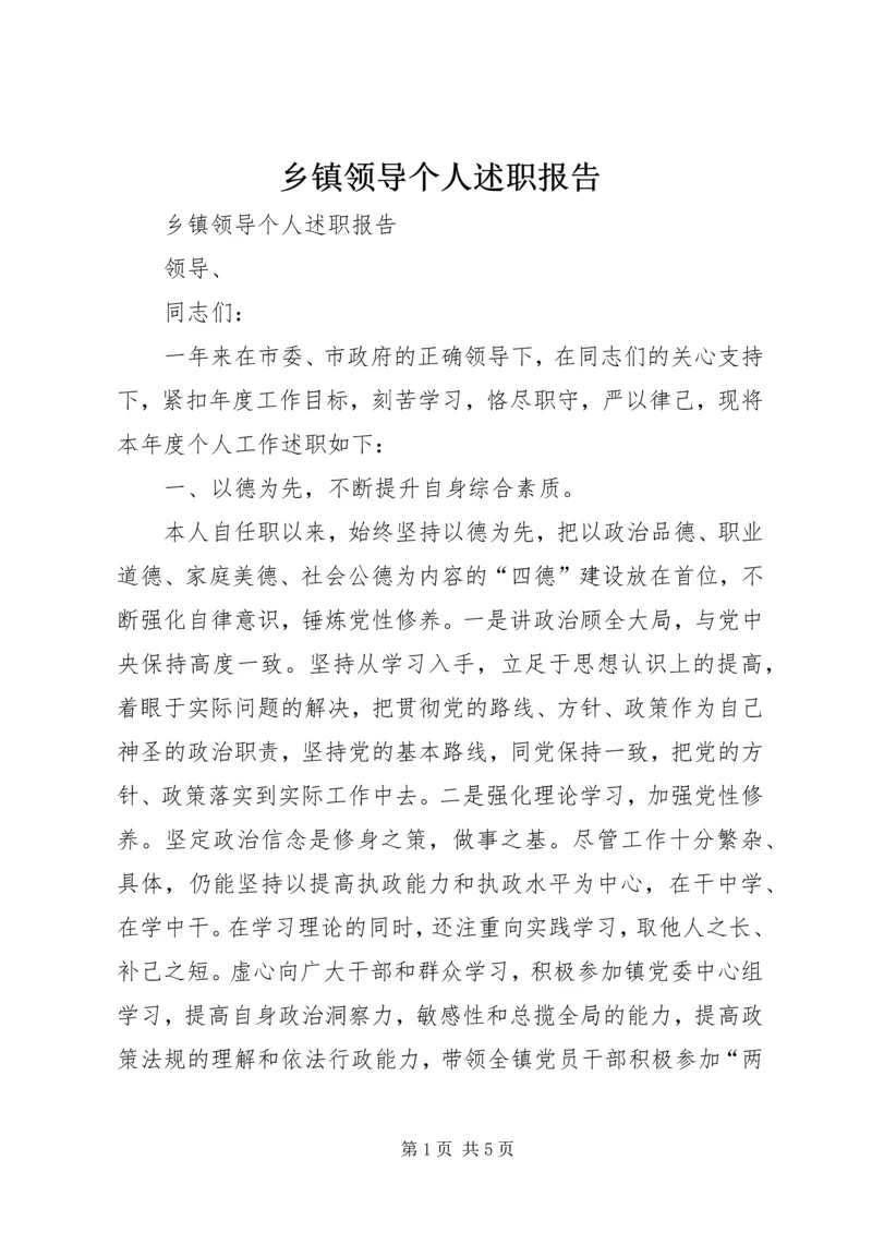 乡镇领导个人述职报告.docx