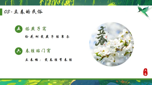 立春绿色背景通用PPT模板