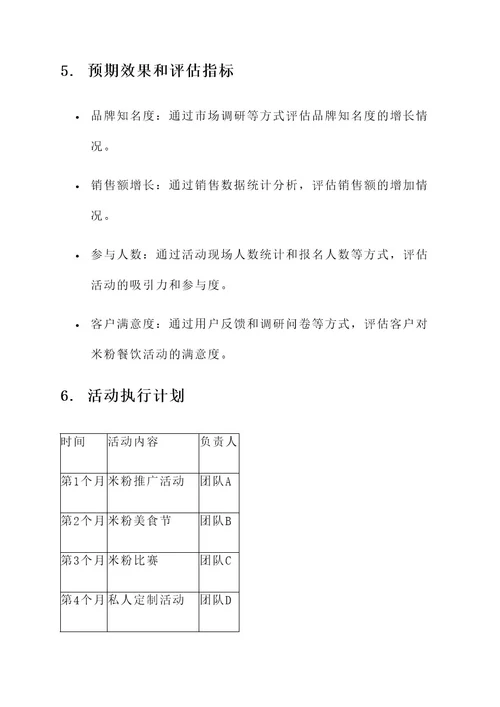 米粉餐饮活动方案策划书