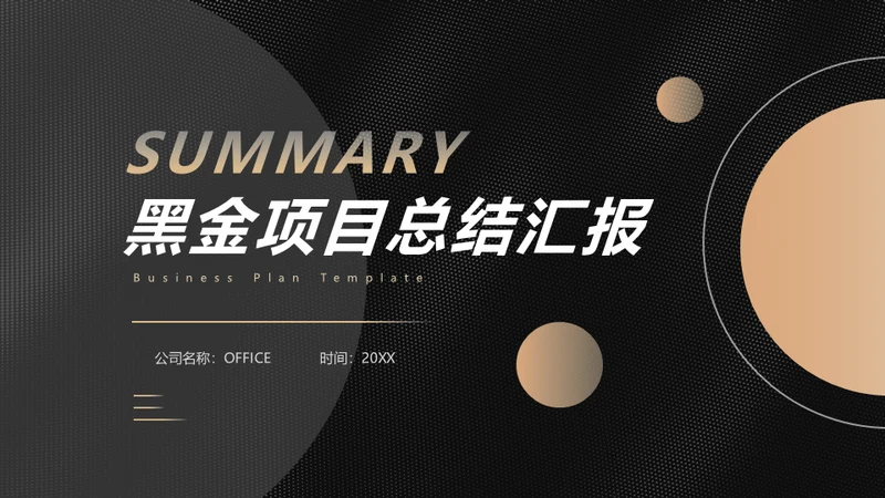黑金商业计划投资收益报告通用PPT模板