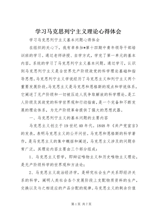 学习马克思列宁主义理论心得体会 (4).docx