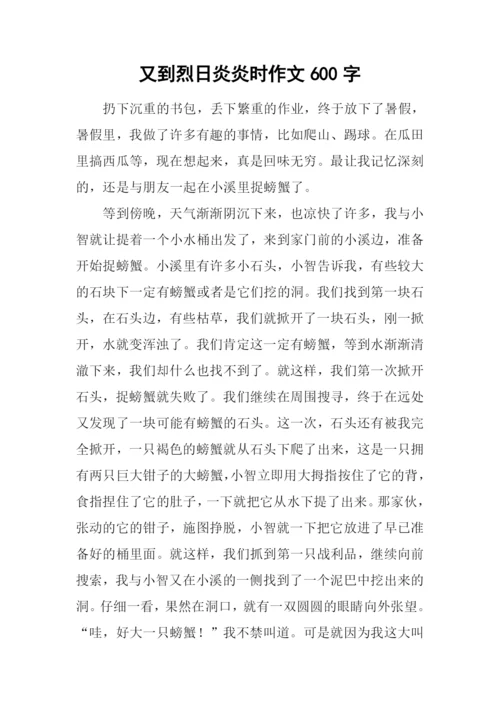 又到烈日炎炎时作文600字.docx