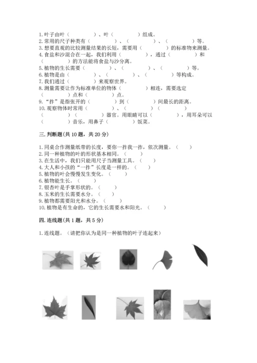 教科版科学一年级上册期末测试卷附完整答案（全优）.docx