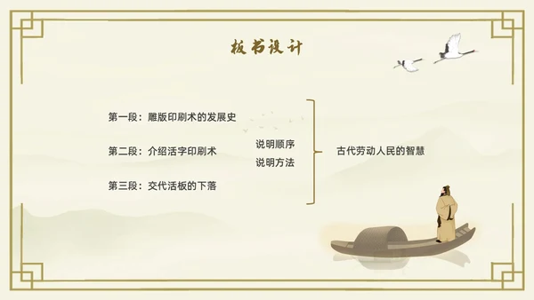 黄色古风中国风活版印刷四大发明初中教学PPT语文课件