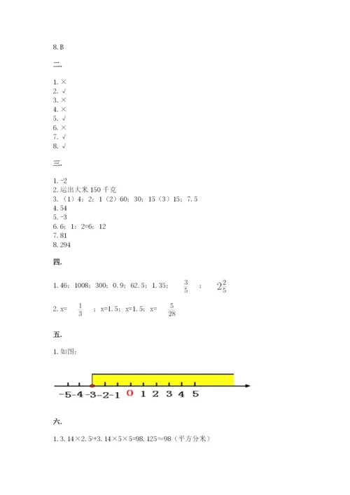 北京版数学小升初模拟试卷及完整答案【精选题】.docx
