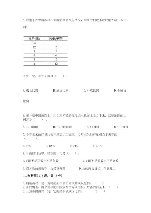 冀教版六年级下册数学 期末检测卷精品（典型题）.docx