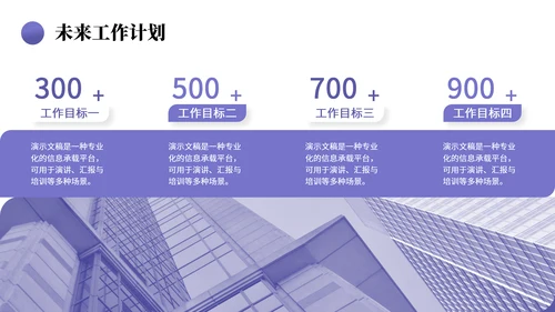 长春花蓝通用简约年中工作总结PPT模板