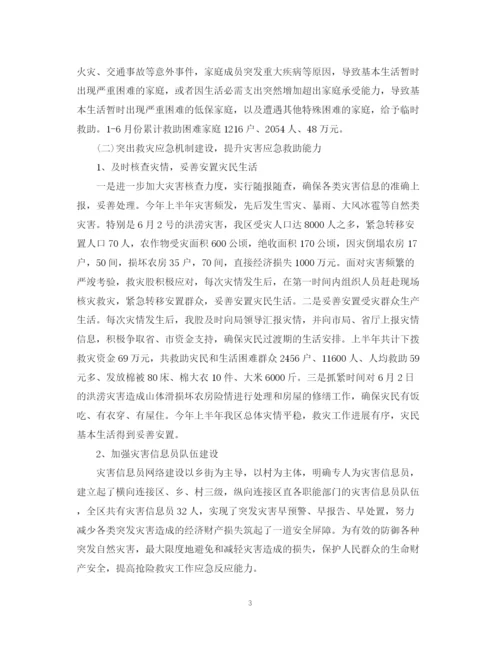 精编之民政局上半年工作总结范文.docx