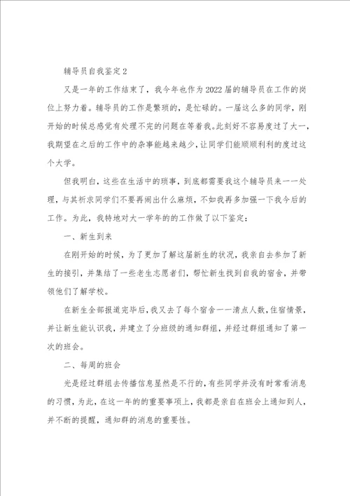 辅导员自我鉴定简述五篇