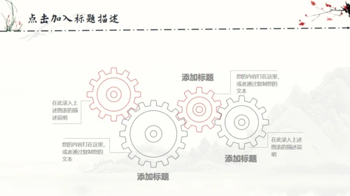 中国风梅花兰花山水通用PPT模板
