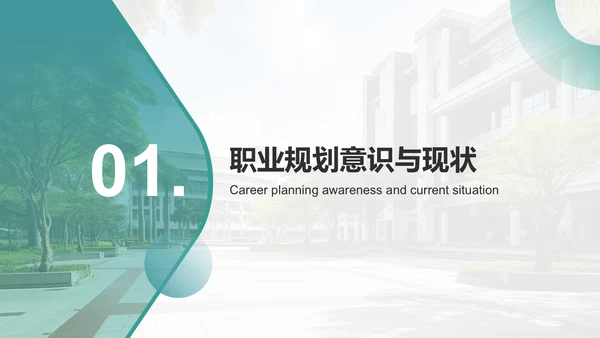 绿色商务风大学生职业生涯访谈报告PPT模板