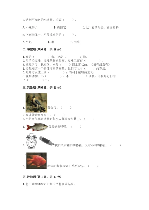 教科版一年级下册科学期末测试卷附参考答案【轻巧夺冠】.docx