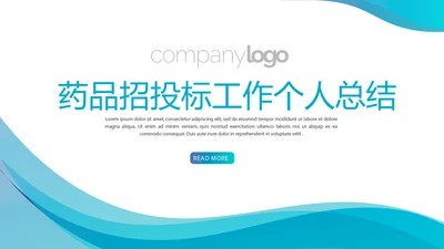 蓝色简约大方药品招标投标工作个人总结动态PPT
