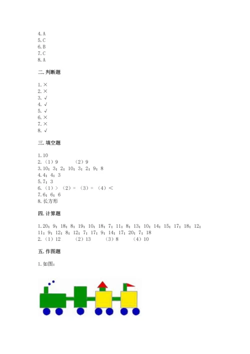 人教版一年级下册数学期中测试卷含完整答案【名校卷】.docx