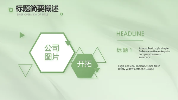 牛油果绿风格主题商务动态PPT