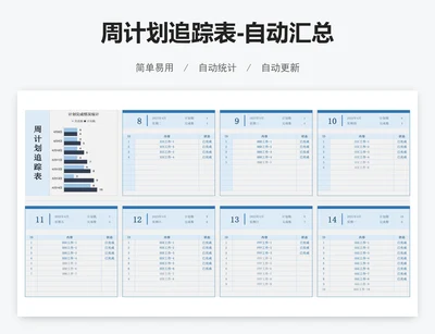 周计划追踪表-自动汇总