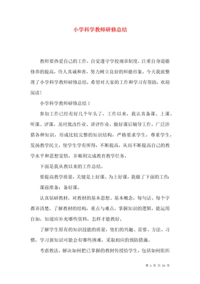 小学科学教师研修总结.docx