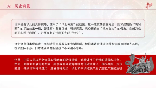 党史战争故事学习华北事变专题党课PPT