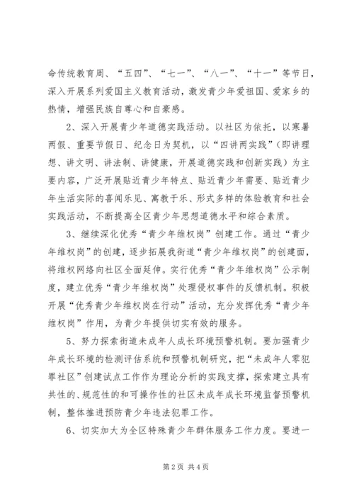 街道青少年教育工作计划范文.docx