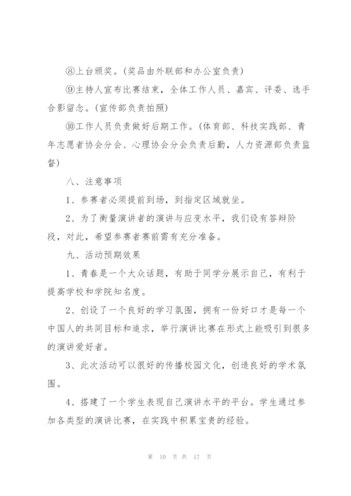 开展演讲比赛的项目策划方案.docx