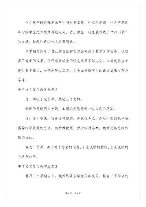 2022中考语文复习教学反思.docx