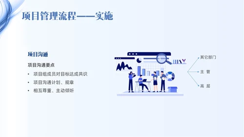 蓝色线条简约项目管理PPT课件