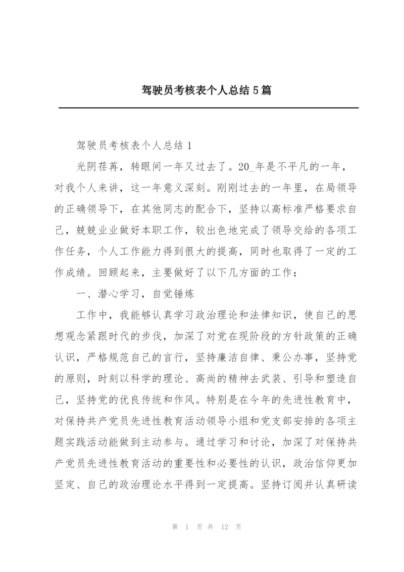 驾驶员考核表个人总结5篇.docx