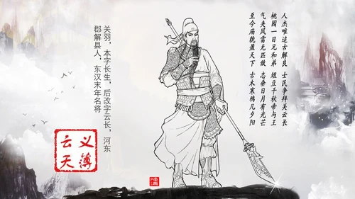 仗剑天涯古代侠客三国点将台武侠PPT模板