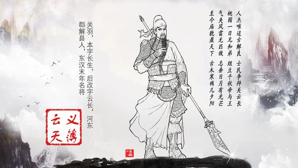 仗剑天涯古代侠客三国点将台武侠PPT模板