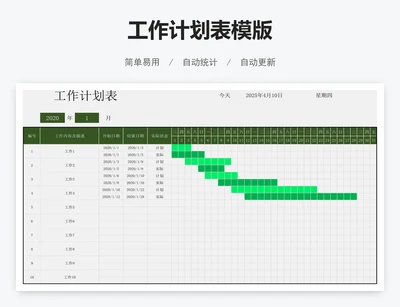 工作计划表模版