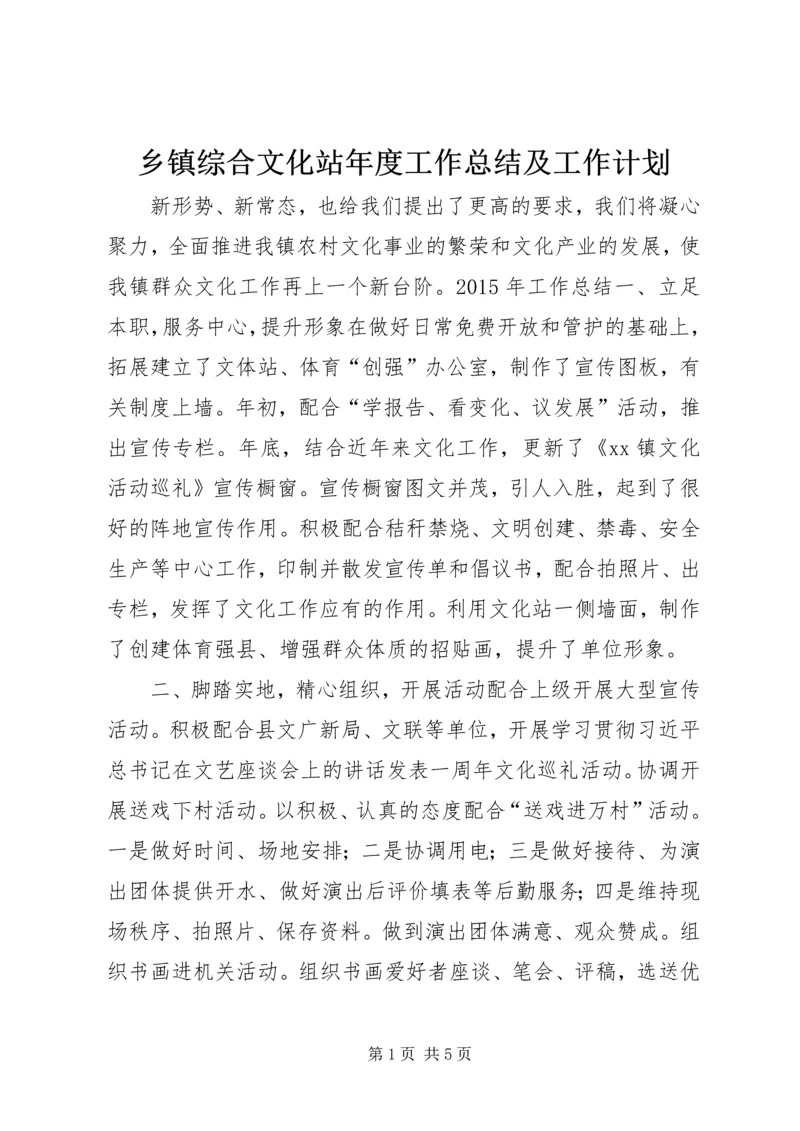 乡镇综合文化站年度工作总结及工作计划.docx