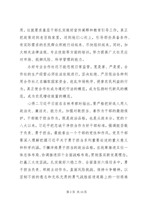 吉林调研讲话精神学习心得.docx