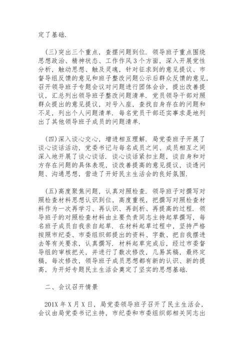 民主生活会召开情况报告三篇.docx