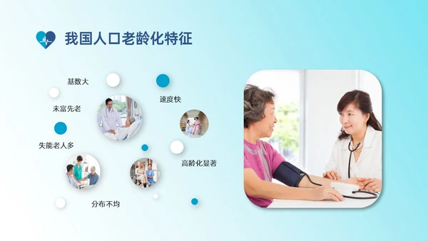 蓝色渐变实拍老年患者护理培训PPT模板护理安全管理
