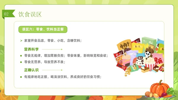 绿色简约风儿童膳食营养健康饮食知识培训PPT
