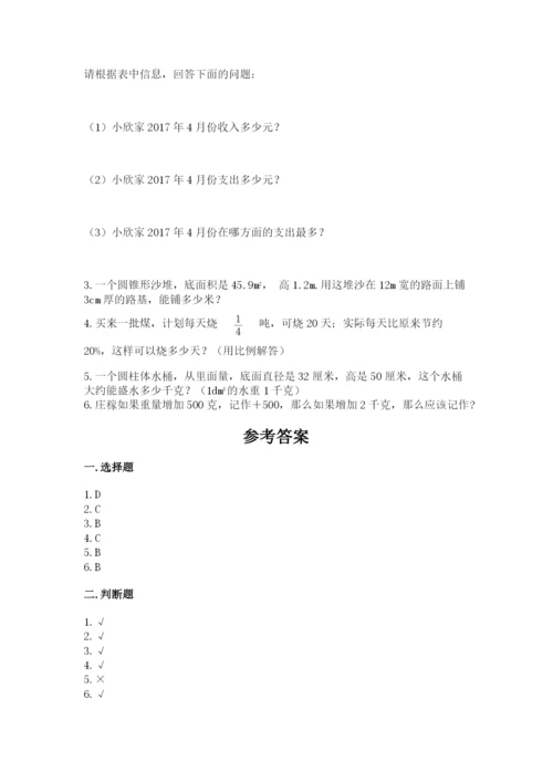 开封市兰考县六年级下册数学期末测试卷精编.docx