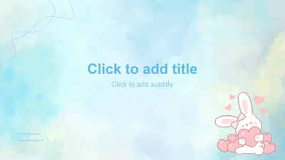 兔崽子蓝色卡通风工作总结主题模版