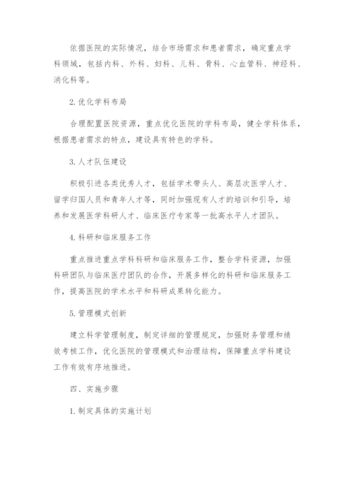 医院重点学科建设实施方案.docx