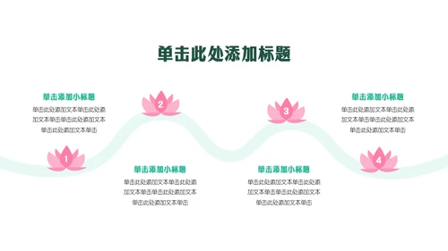 粉绿色几何风荷花主题活动策划PPT模板