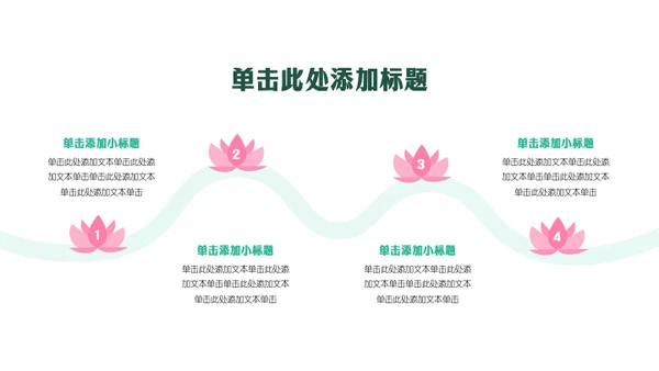 粉绿色几何风荷花主题活动策划PPT模板